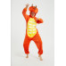 Onesie Kigurumi Orange Dinosaurie