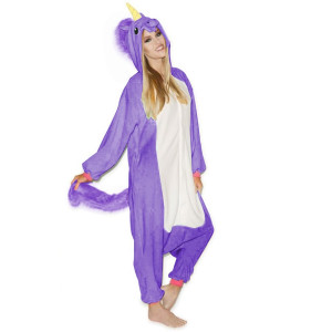 Onesie Kigurumi Lila Enhörning